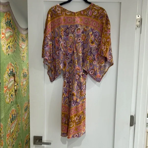 Spell Floral V-Neck Dress with Kimono Sleeves - Picture 5 of 6